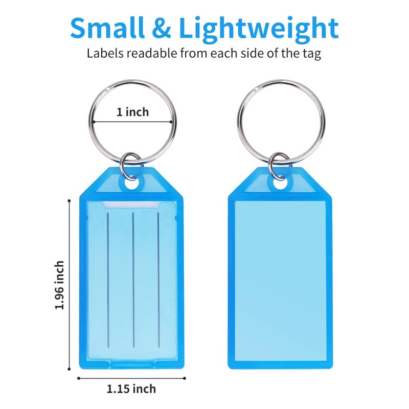 Cuttte 20 Pack Plastic Key Tags with Container, Key Labels with Ring and Label Window, 5 Colors - Image 4